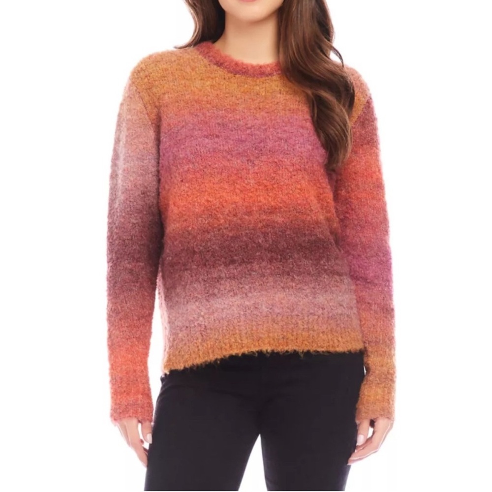 NWT Karen Kane Women's Sunset Gradient Wool bland Sweater size L